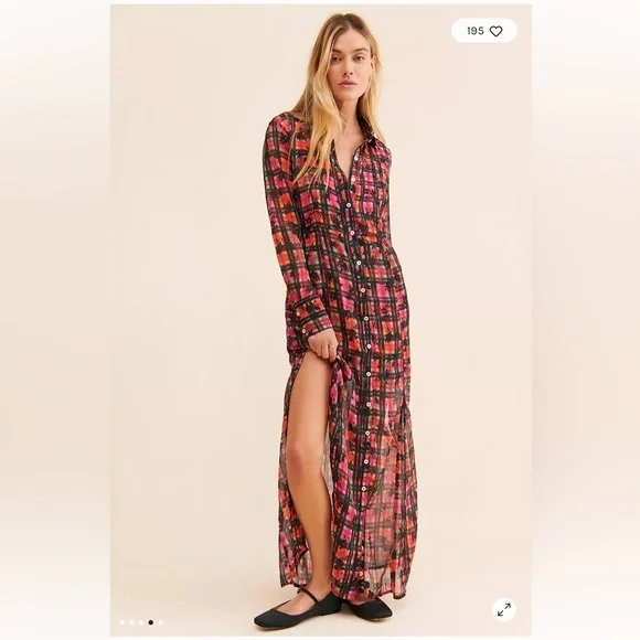 Free People | Dresses | Free People Jerra Plaid Maxi Shirt Dress | Poshmark
